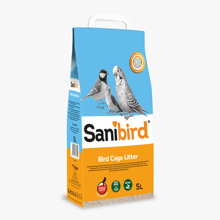 Sanibird 5L Natural Mineral Litter for Bird Cage Floors Pet
