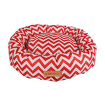 M-PETS Tasmania Round Dog Bed in Striking Red and White