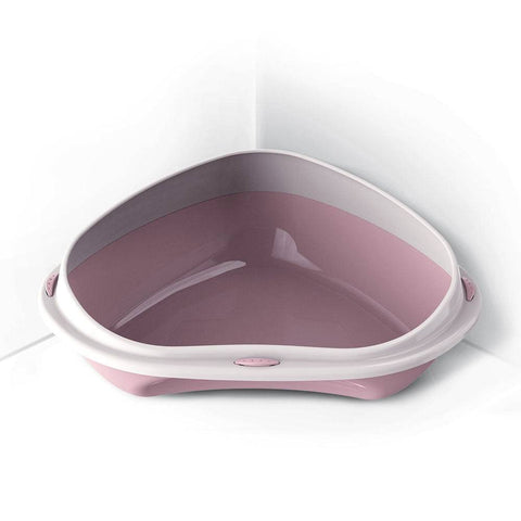 Georplast Shuttle Corner 49cm Cat Litter Tray - Pink