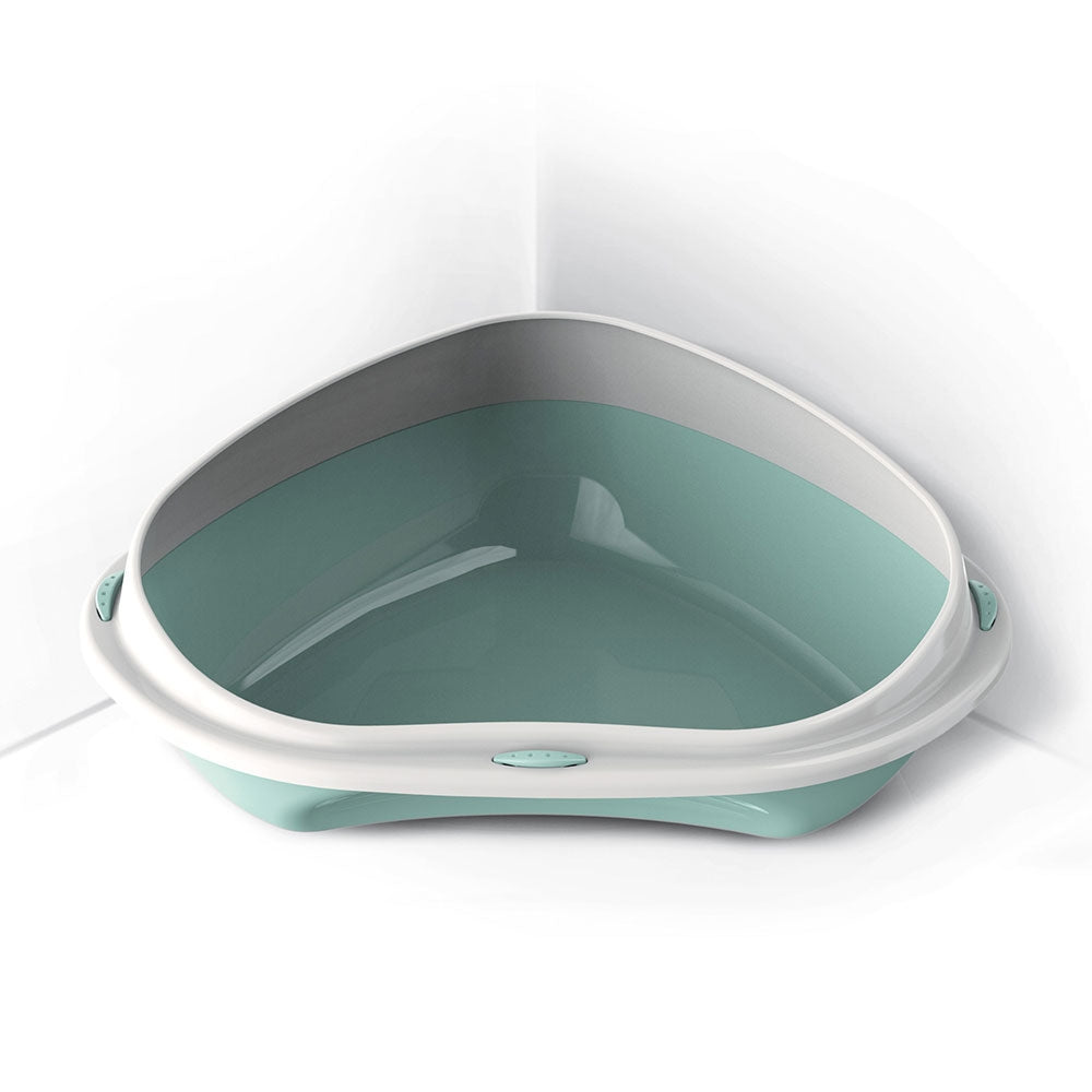 Georplast Shuttle Corner 58cm Cat Litter Tray - Green