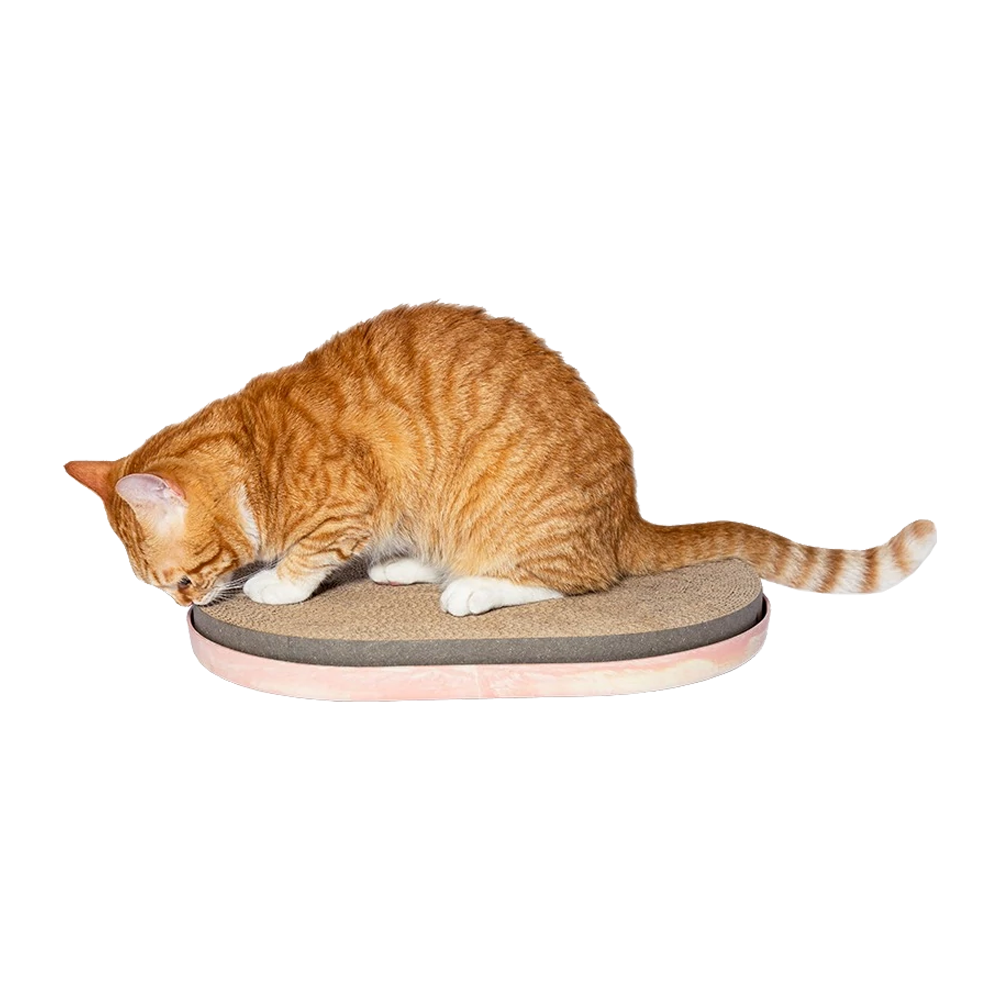 Zee.Cat Light Coral Cat Scratcher Corrugated Cardboard