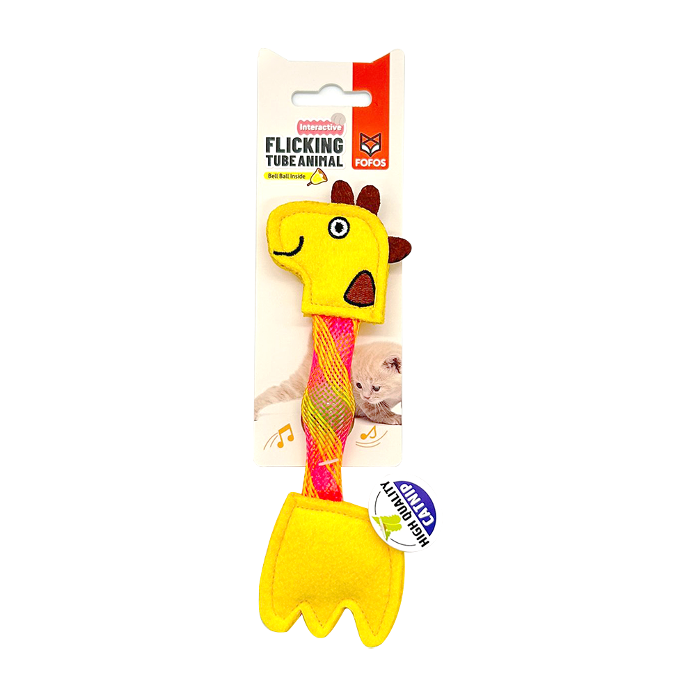 Fofos - Flick Tube Giraffe Cat Toy with Bell