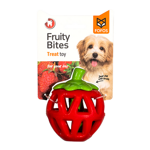 Fofos - Fruity Bites Strawberry Treat Dispensing Dog Toy