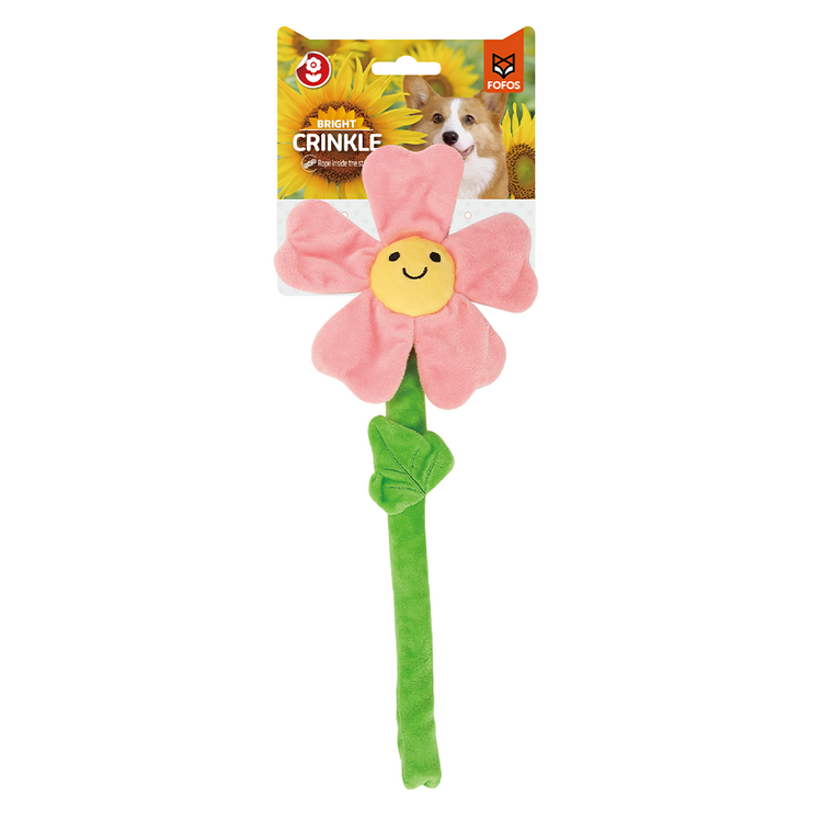 Fofos - Pink Flower Crinkle Rope Dog Toy