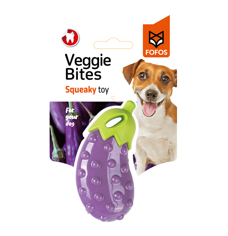 Fofos - Veggi Bites Eggplant for Small/Medium Dog Toy