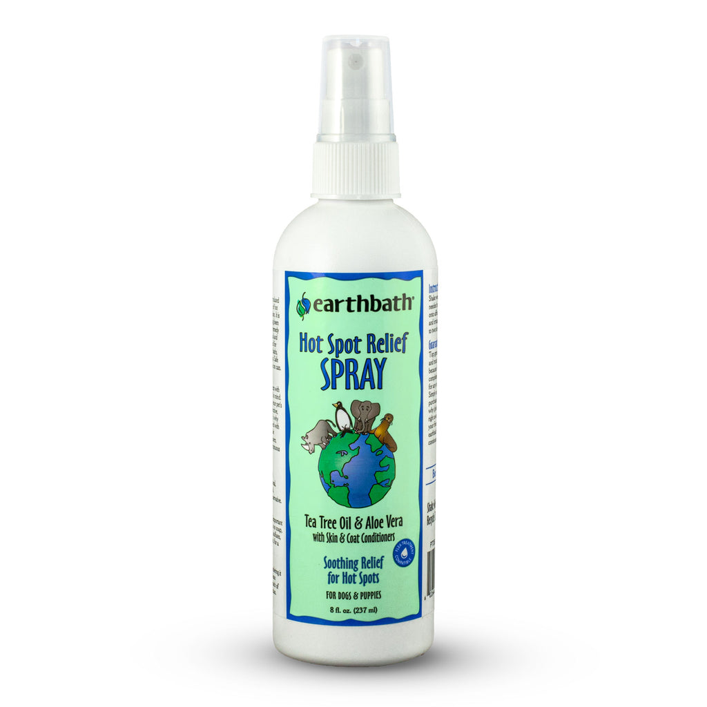 earthbath® Hot Spot Relief Spray, Tea Tree Oil &amp; Aloe Vera, Made in USA, 8 oz pump spray