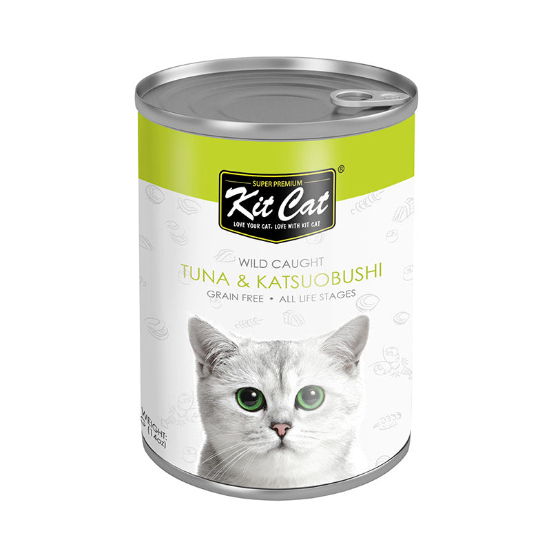 Kit Cat Wild Caught Tuna with Katsuobushi  Canned Cat Food 400g