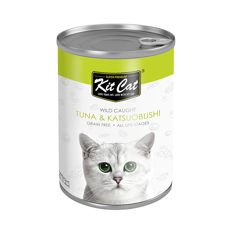 Kit Cat Wild Caught Tuna with Katsuobushi  Canned Cat Food 400g