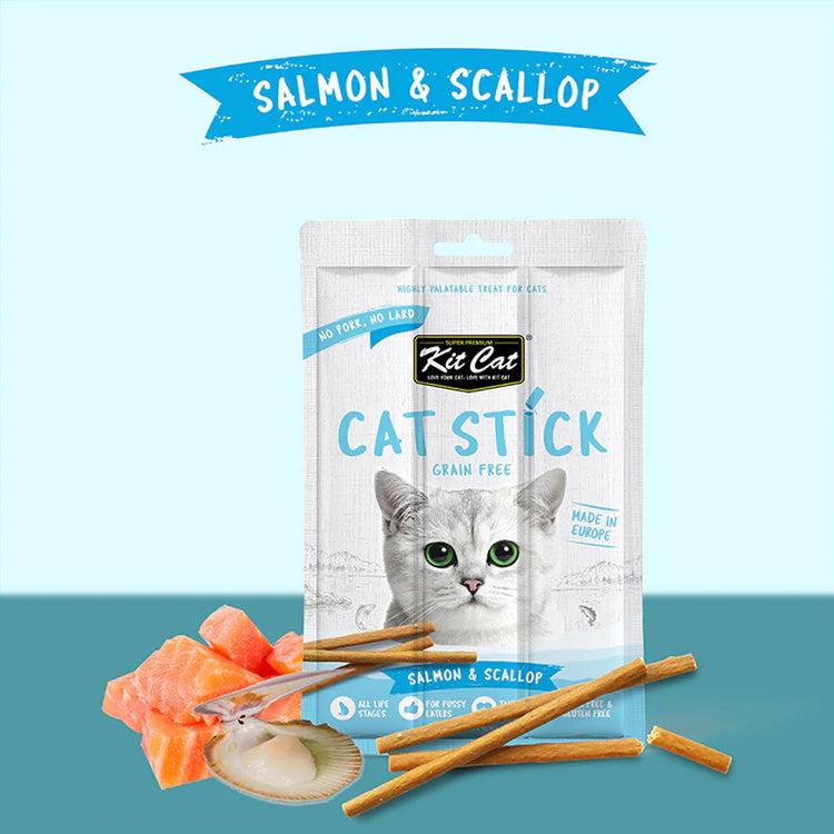 Kit Cat Grain Free Cat Stick Salmon & Scallop 15g