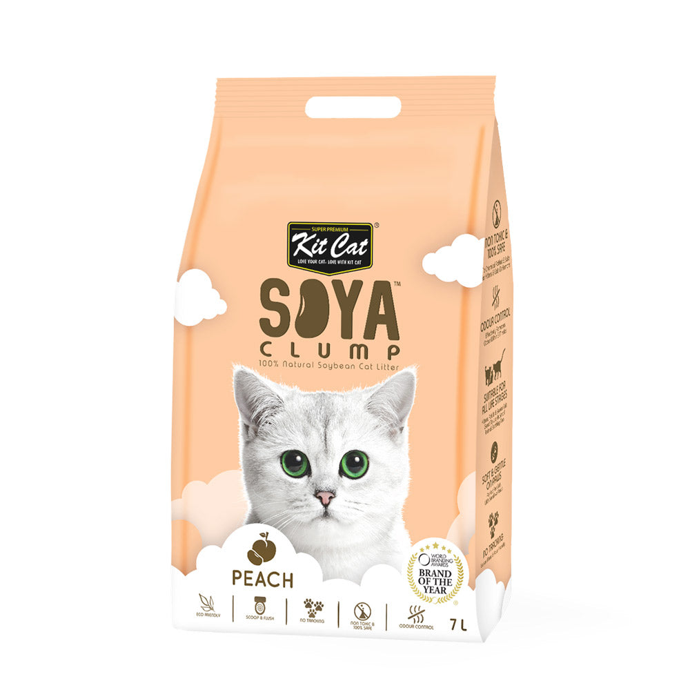 Kit Cat Soya Clump Soybean Litter - Peach 7L