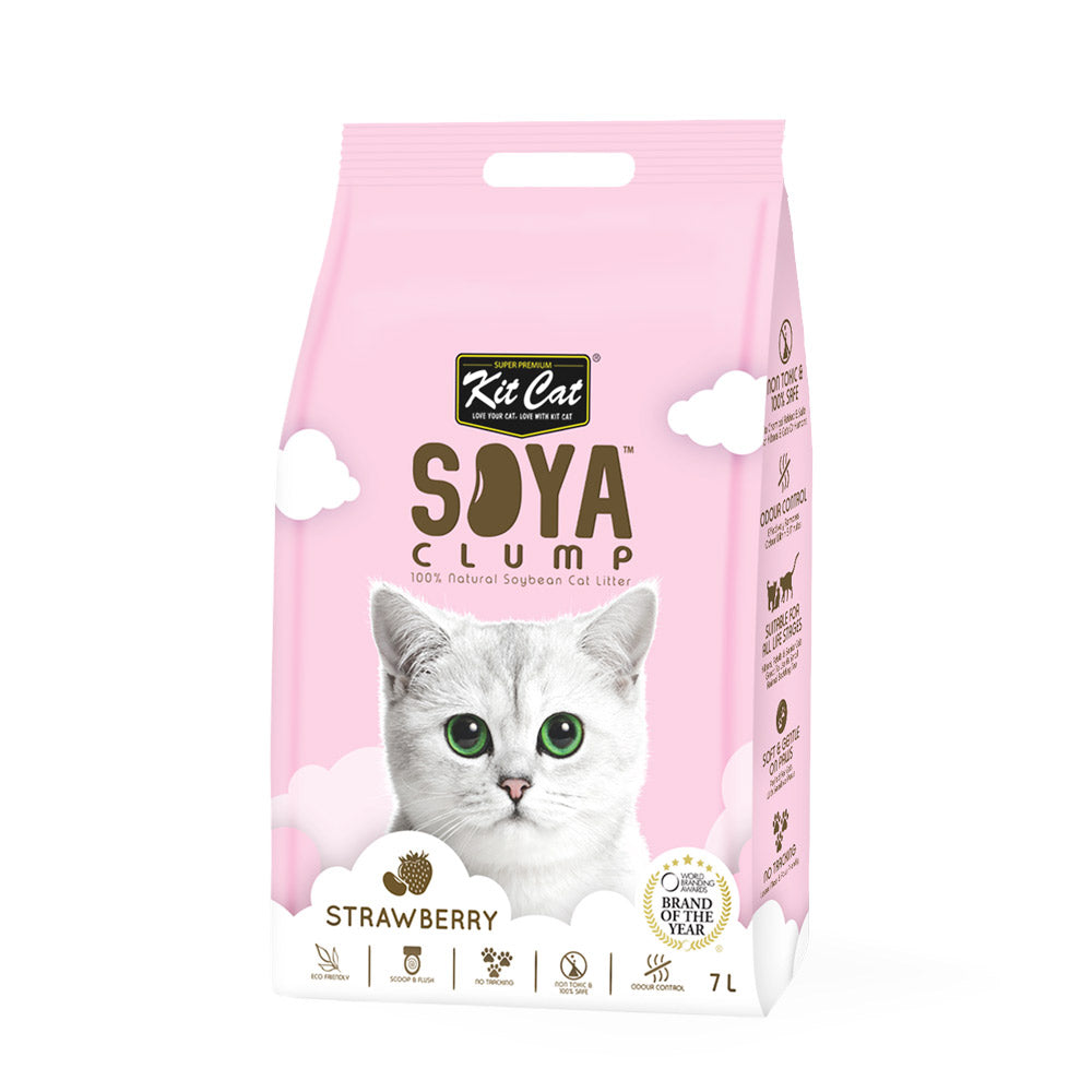 Kit Cat Soya Clump Soybean Litter - Strawberry 7L