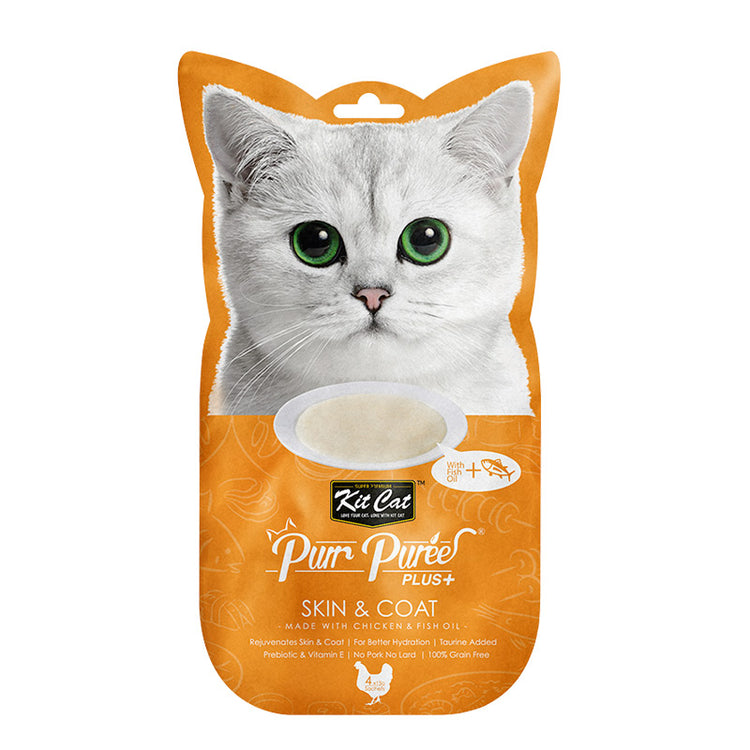 Kit Cat Purr Puree Plus+ Chicken & Fish Oil (Skin & Coat)