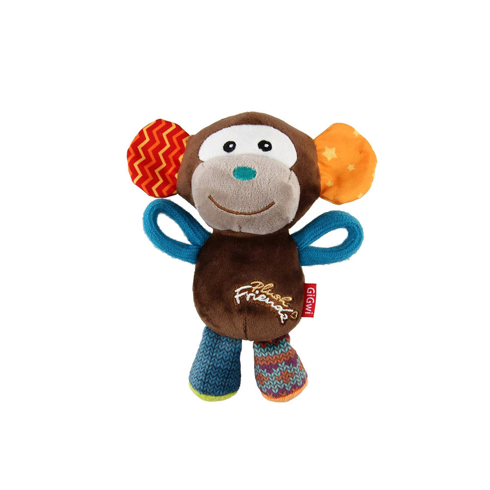 GiGwi Plush Friendz Squeaker Dog Toy - Monkey