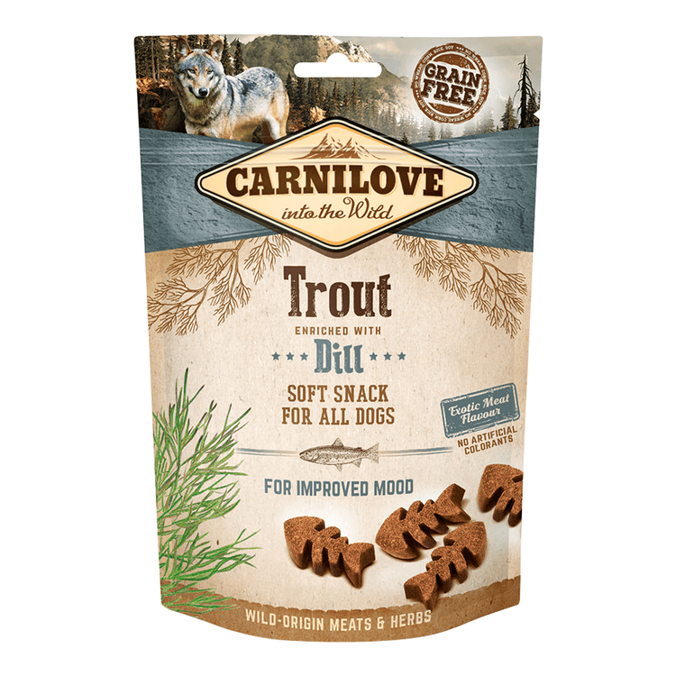 Carnilove Treats at Pet planet Trout Soft Snack for all dogs