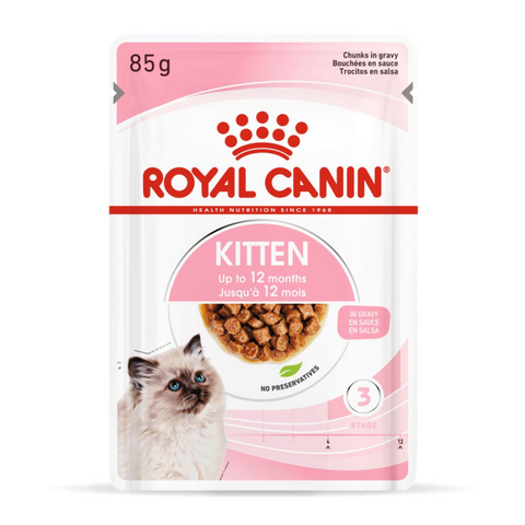 Royal Canin Feline Health Nutrition Kitten Gravy (WET FOOD - Pouches) 12x85g