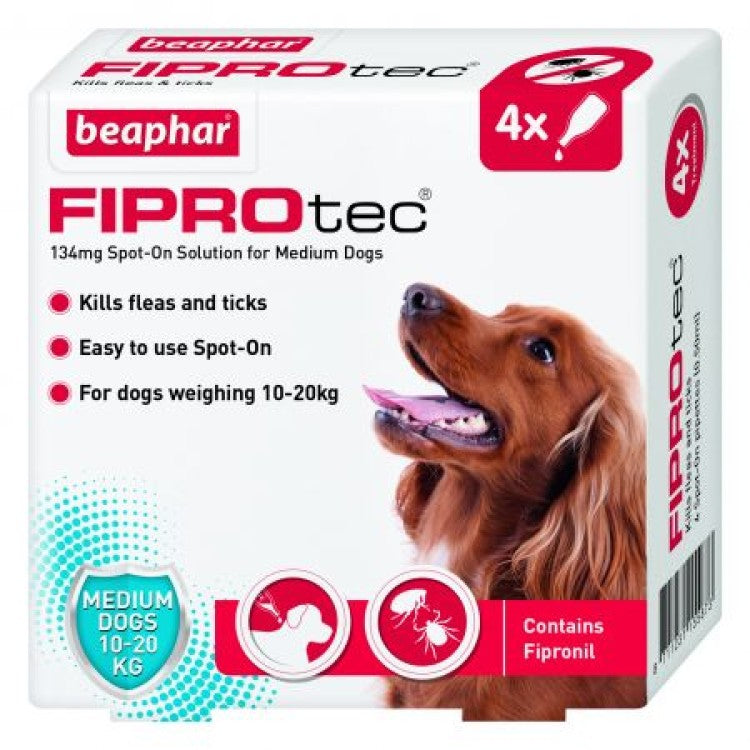 Fiprotec Anti Fleas & Ticks for Medium Dogs - 4 Pipettes