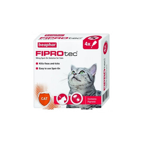 Fiprotec Anti Fleas & Ticks for Cats - 4 Pipettes