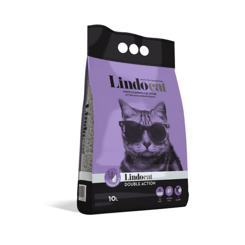 LindoCat White Bentonite Double Action - 10 L (Lavender)