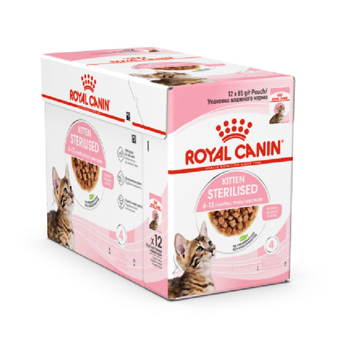 Royal Canin Feline Health Nutrition Kitten Sterilised Gravy WET FOOD 12x85G