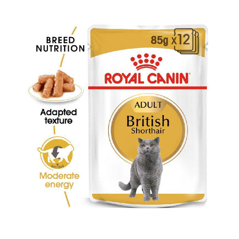 Royal Canin Feline Breed Nutrition British Shorthair (WET FOOD - Pouches) 12x85g