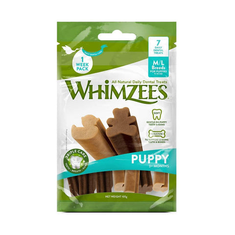 WHIMZEES® Puppy Dental Dog Treats Puppy Stix M/L (7 Pcs)